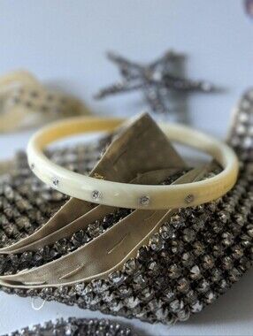 1920s Celluloid Rhinestone Bangle Bracelet